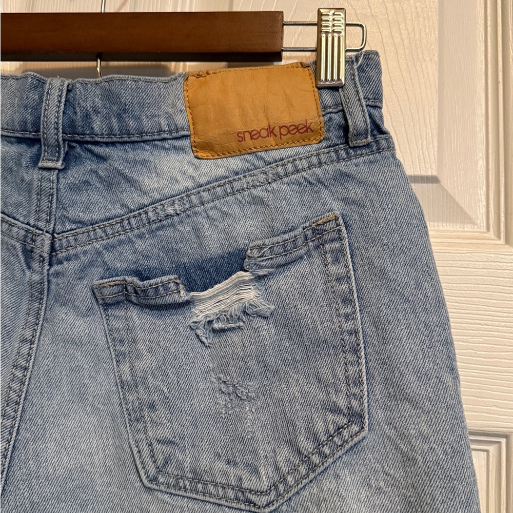 Altar'd State Light Blue Distressed Denim Cutoff Shorts - Picture 4 of 5